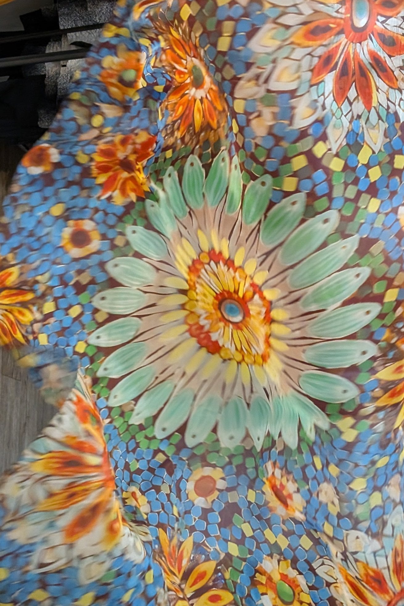 Italian Silk Flowers collage Scarf