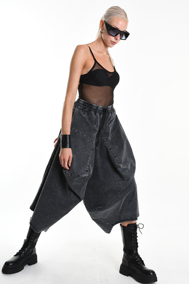 Unisex gaucho, oversized pants made by La Haine Italy - available at LiLi The First boutique Washington DC