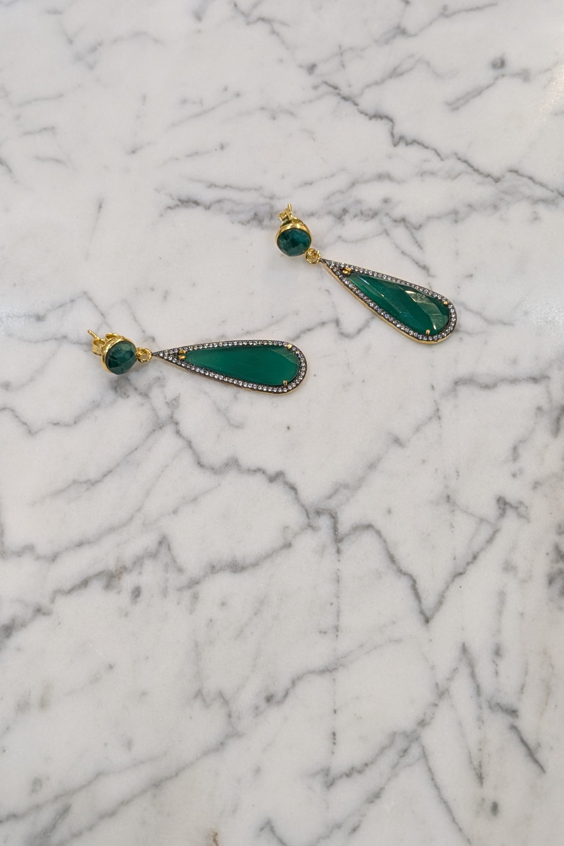 LiLi The First - Green Agate Earrings