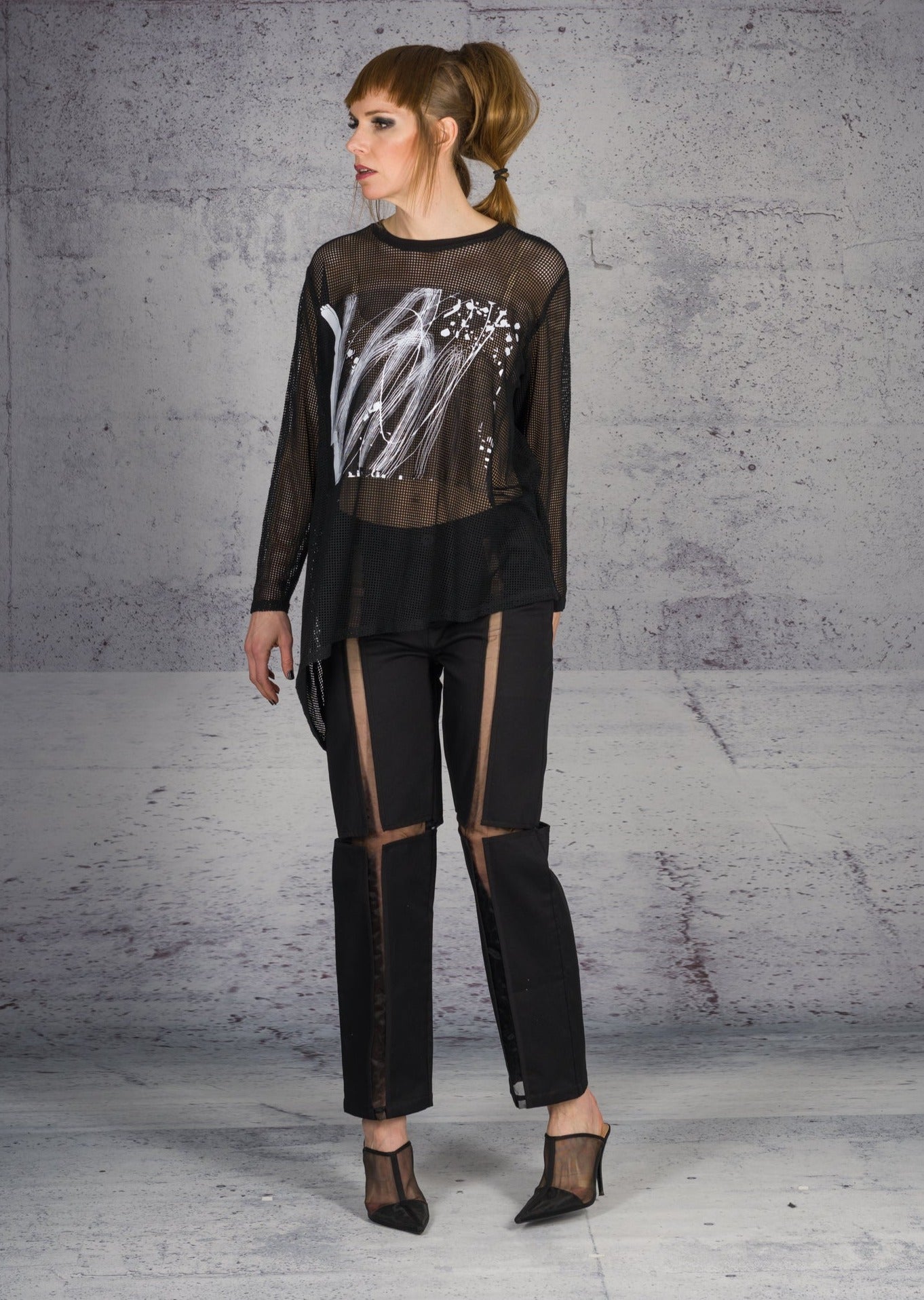 Vague Black - Gori cut out Pants