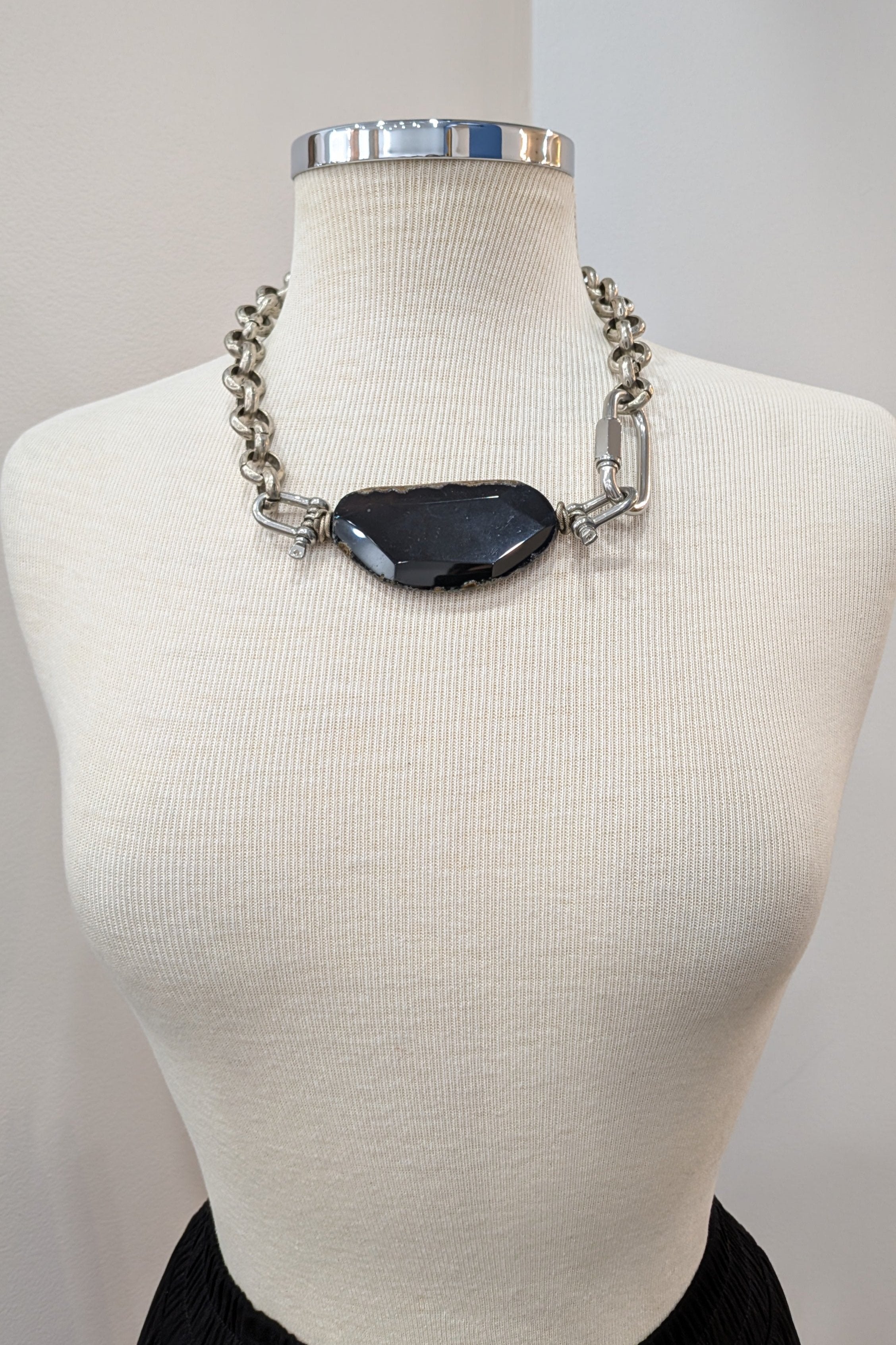 Mya Lambrecht Black Agate Necklace