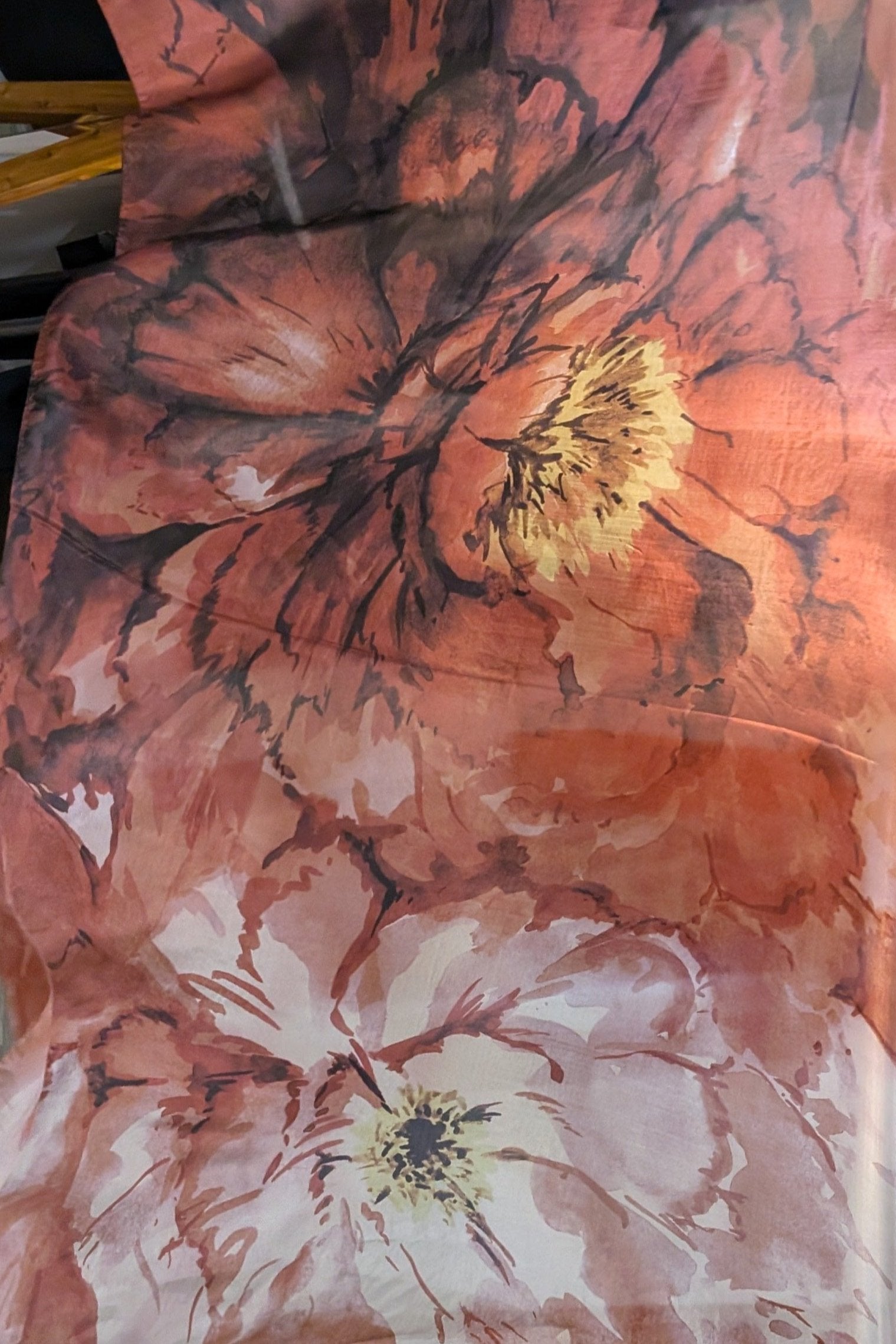 Red Rose Silk Scarf Made in Italy