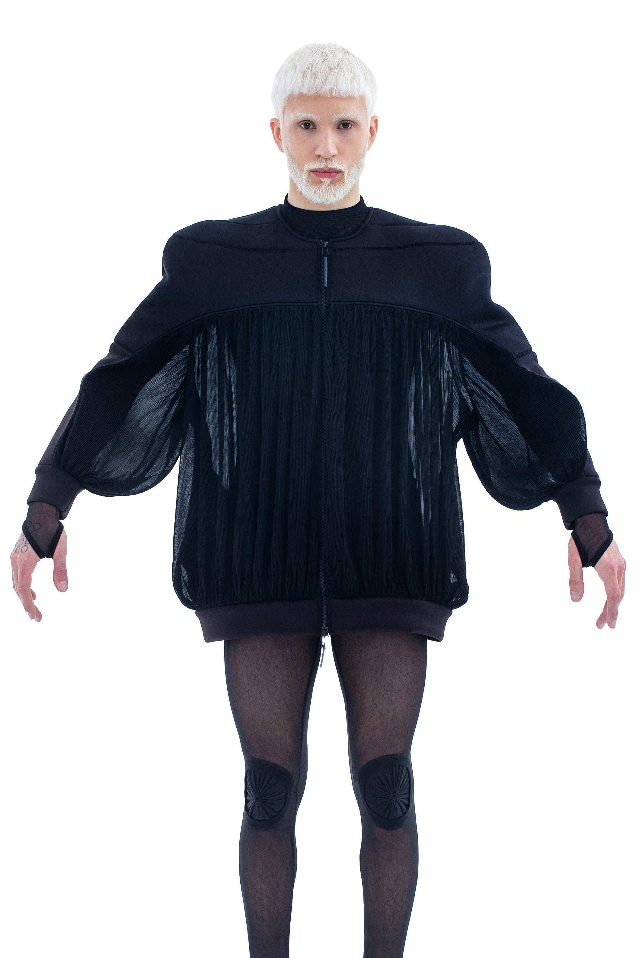 Vague Black - LiLi The First boutique Mesh Aviator Jacket