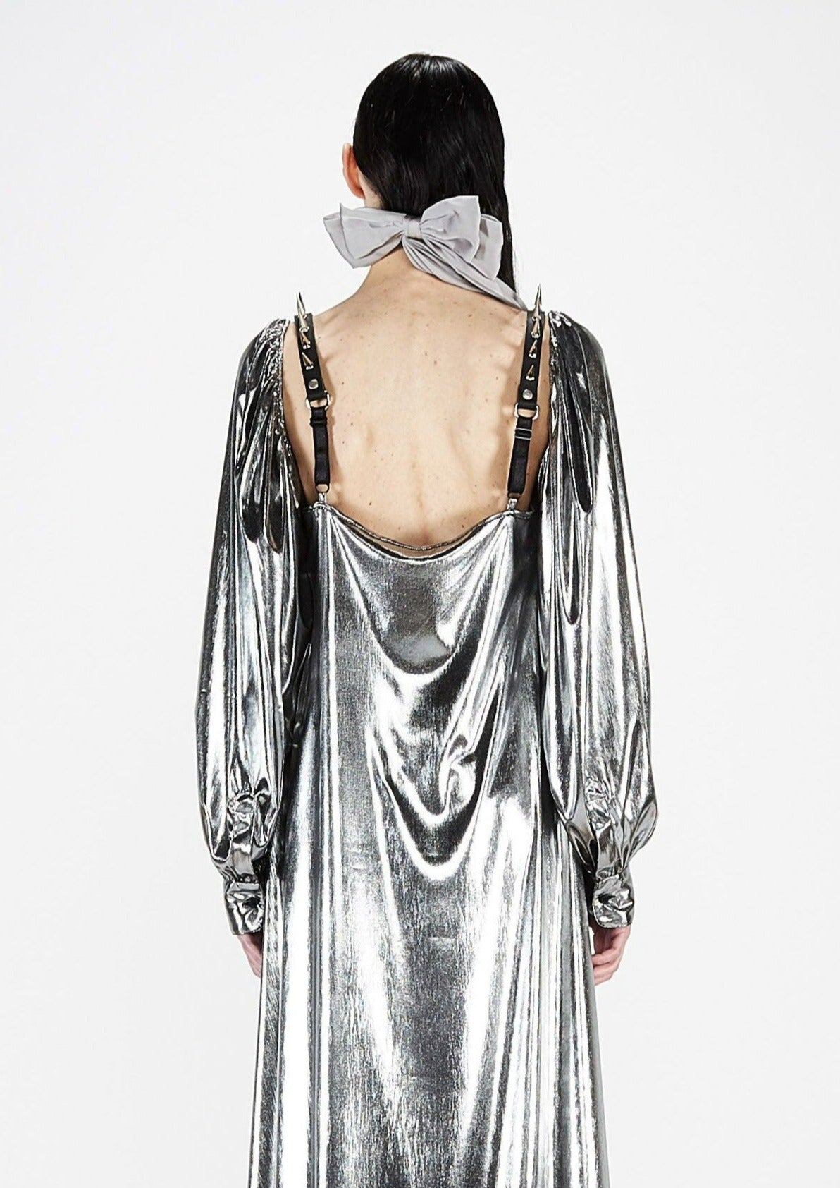 LiLi The First boutique - BARBARA-BOLOGNA-Silver Studs Avantgarde Maxi Dress