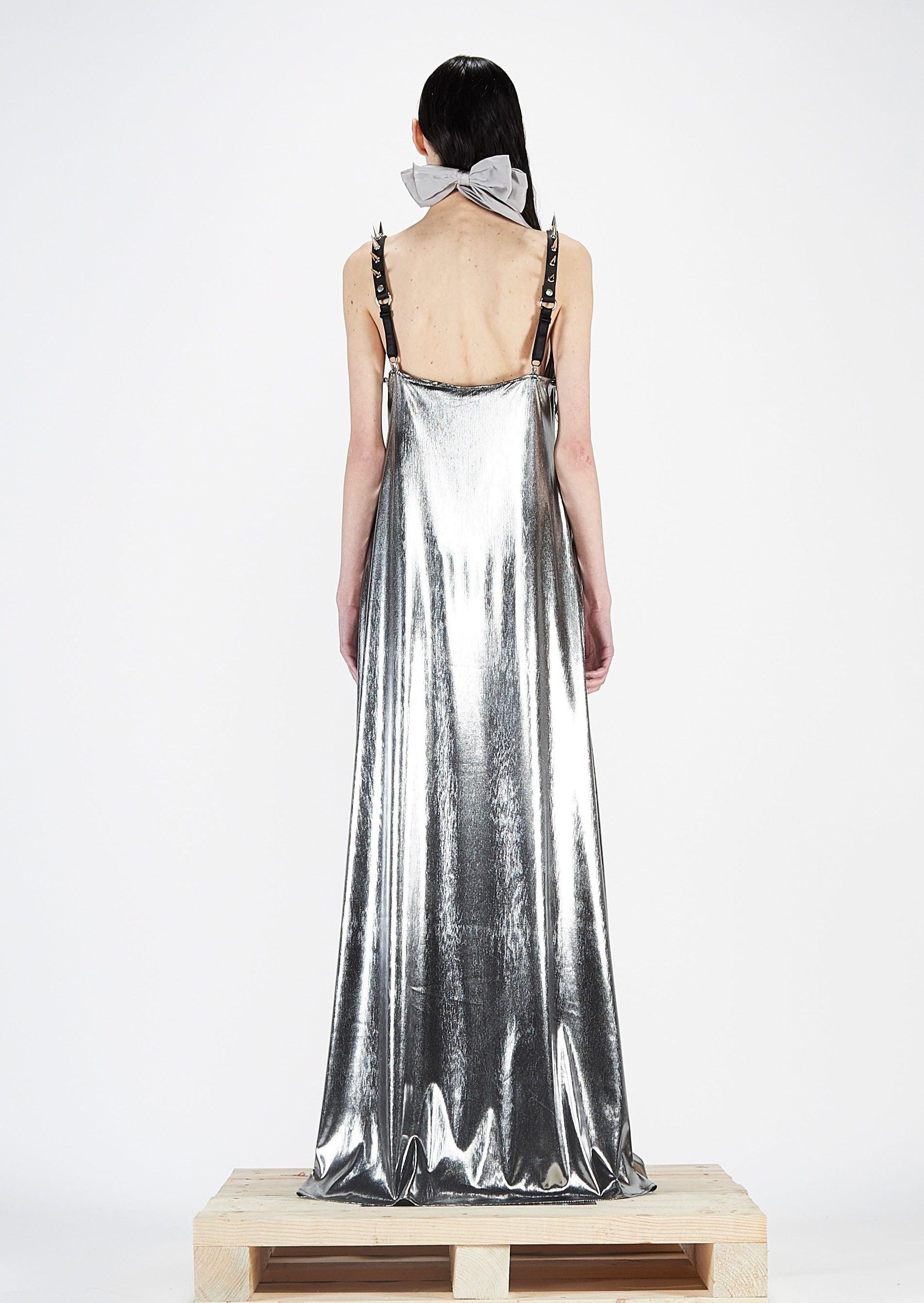 LiLi The First boutique - BARBARA-BOLOGNA-Silver Studs Avantgarde Maxi Dress